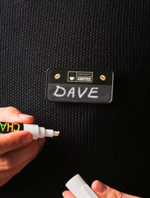 Always Recycled Chalkboard Name Badge – Rectangular Low Window